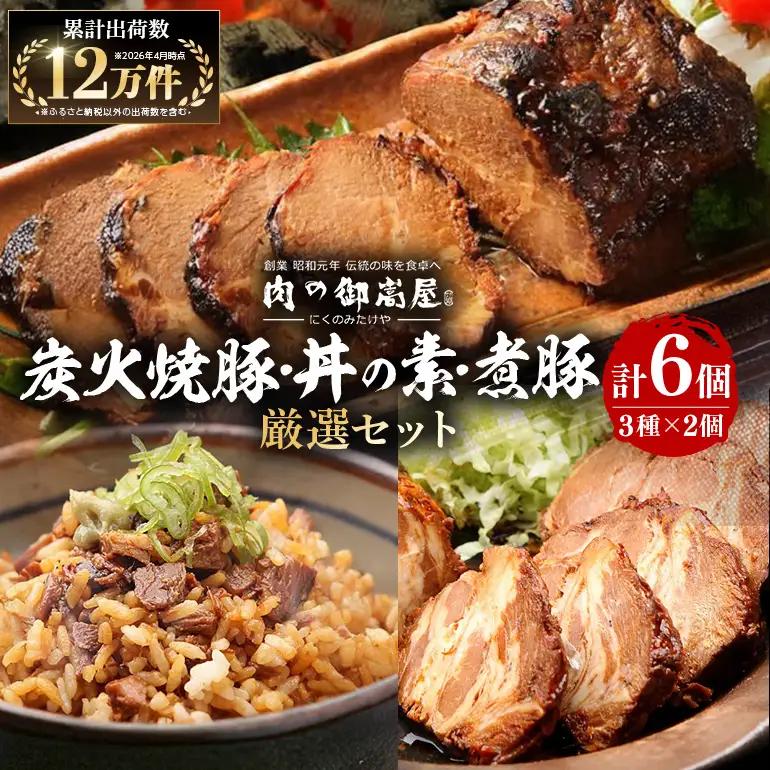 チャーシュー 焼豚丼の素 煮豚 厳選 セット 3種 計6個（各2個）