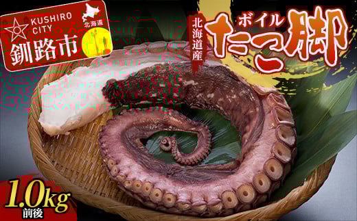 北海道産・ボイルたこ脚 (真だこ)　1kg前後 たこ 刺身 たこ焼き カルパッチョ 北海道 海鮮 海産物 冷凍 _F4F-2245