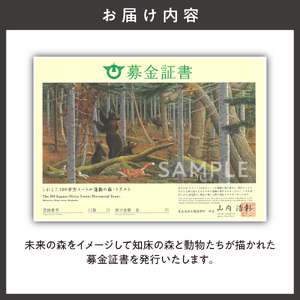 募金証書(200,000円)しれとこ100平方メートル運動の森トラスト_ 地域サービス 