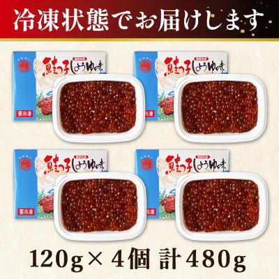 ふるさと納税 鹿部町 丸鮮道場水産 一口サイズに切り分けた筋子(秋鮭の卵) 120g×4個 MC130-4 |  | 03
