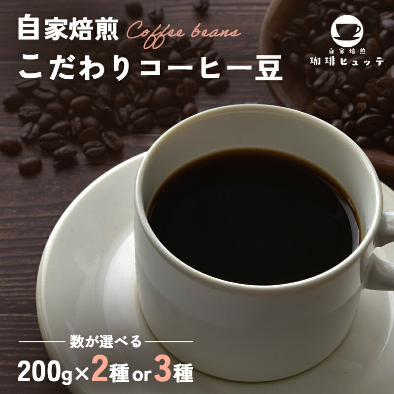 【ふるさと納税】 自家焙煎 珈琲ヒュッテ こだわり コーヒー豆 200g × 2袋/3袋 セット ： 選べる 容量 400g 600g 焙煎豆 珈琲豆 珈琲 コーヒー coffee オリジナル ブレンド 嗜好品