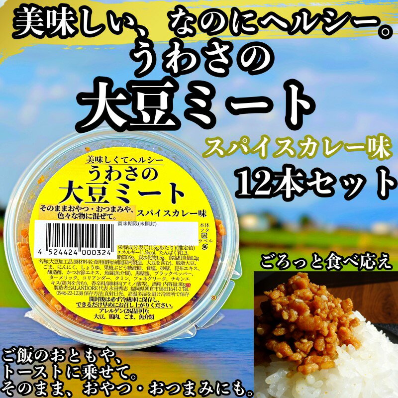 【ふるさと納税】【ふるさと納税】大豆 加工品 うわさの大豆ミート スパイスカレー味 80g×12本 セット 健康 ヘルシー　【朝倉市】　【朝倉市】