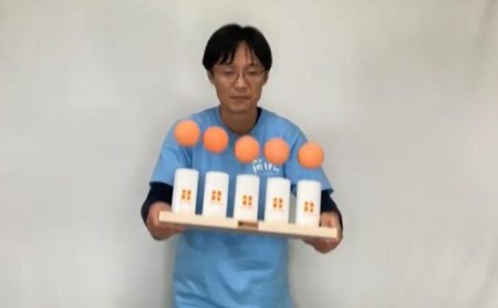 自己肯定感爆上がり！「5連筒けん」～イベントやお楽しみ会などで盛り上がること間違いなし！人前でのパフォーマンスにも最適。 F-003 スノーオレンジ