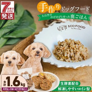 1cofood 手作りドッグフード 鹿ごはん 400g×4袋 〔Pf028〕