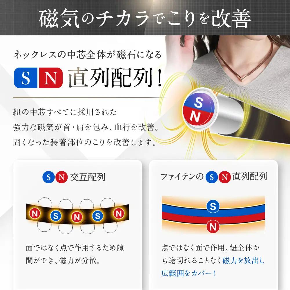 【ファイテン】RAKUWA磁気ネックレス チョッパースクエア(管理医療機器)ブラック/シルバー＜50cm＞｜京都 人気ブランド ネックレス