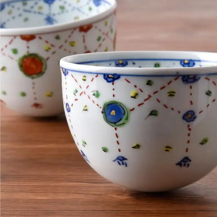 【波佐見焼】瓔珞文ころころカップ・はし置きペアセット 茶碗 湯飲み 小鉢 食器 皿 【一夢窯】 [ZD02] 波佐見焼