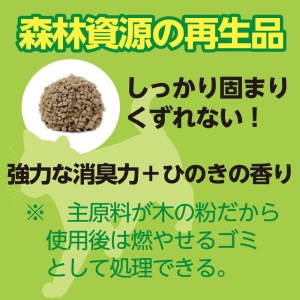 【３か月定期便】【木製 小粒】猫用 トイレ砂 12L ひのきの香り 固まる 燃やせる 天然素材　猫 ねこ ネコ ペット 猫砂 ペット 用品 ペット トイレ砂  ペット 砂 ペット 消臭 猫砂 ペット 