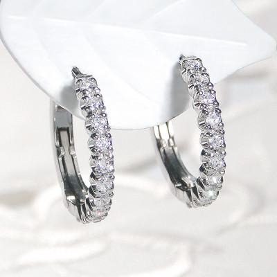 ふるさと納税 韮崎市 フープピアス プラチナ PT900 ダイヤモンド 0.35ct バネ 中折れ【f215-pt】 |  | 03