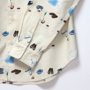 CLOFT 綿100％長袖プリントシャツ”たまにはぼっーとしようよ” M 0139-017-S07-1