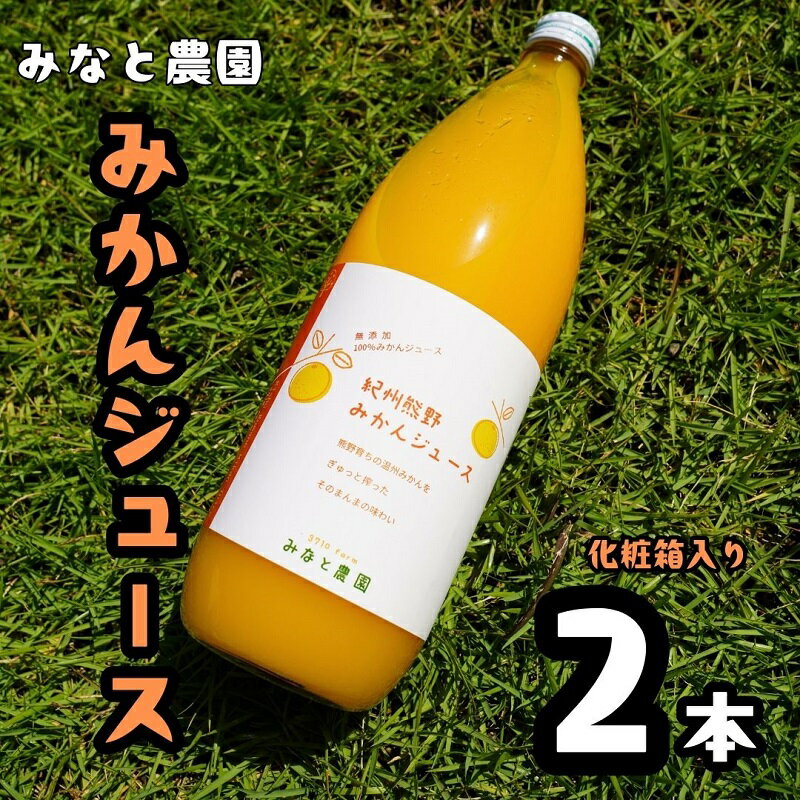 【ふるさと納税】 みかんジュース 湊農園の無添加・無加水・無加糖・果汁100%！【紀州熊野みかんジュース】1000ml×2本 化粧箱入り