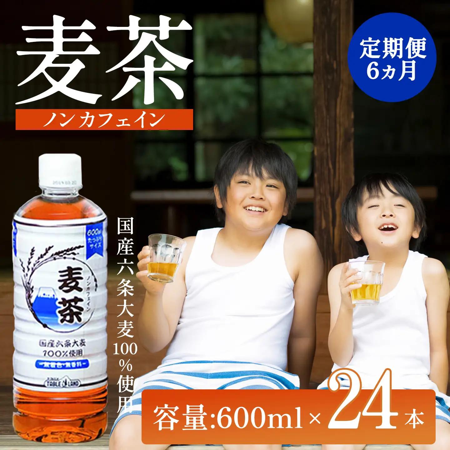 6ヵ月 定期便 ノンカフェイン麦茶 600ml 24本 1箱 麦茶