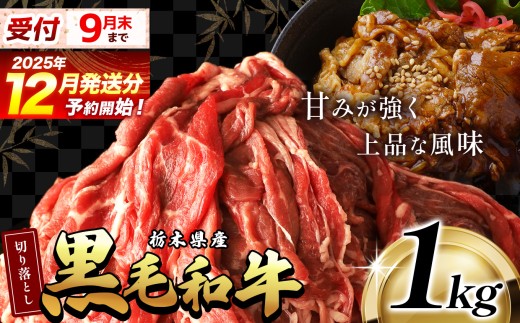 【12月発送】最高位賞 を 受賞 ！ 栃木県産 黒毛和牛 切り落とし 1.0kg |  和牛 わぎゅう ぎゅう 牛肉 ぎゅうにく 切り落とし 切落し すき焼き すき焼 すきやき しゃぶしゃぶ シャブシャブ 牛丼 牛鍋 カレー ビーフ シチュー 美味しい 高級 ご褒美 肉 お肉 おにく にく ふるさと 納税 送料無料 那珂川町 栃木県