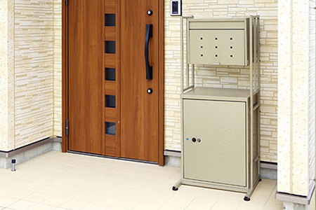 [グリーンライフ] 大容量で好評 郵便ポスト＆鍵付宅配ボックス＆スタンド【090P005】