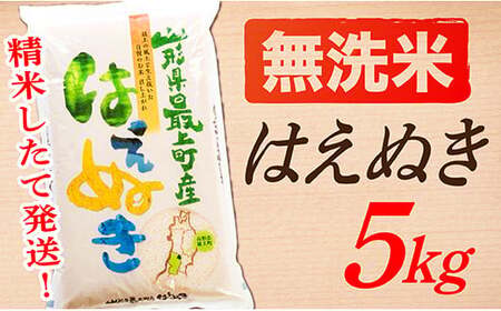 【令和7年産】【無洗米】山形県産はえぬき5kg