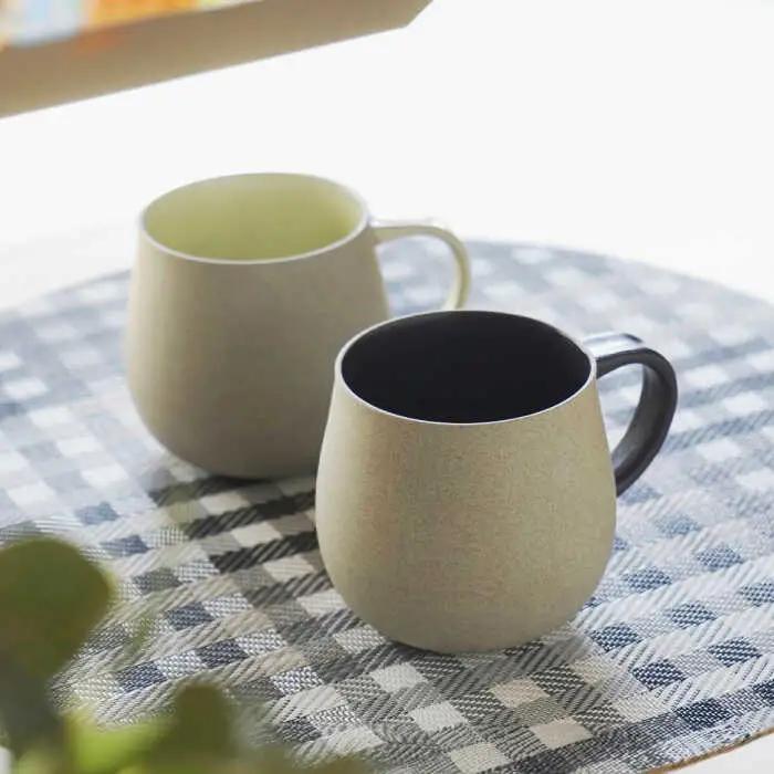 【波佐見焼】カラービスク マグカップ2色セット 黄色・黒【光和陶器】[SC77]