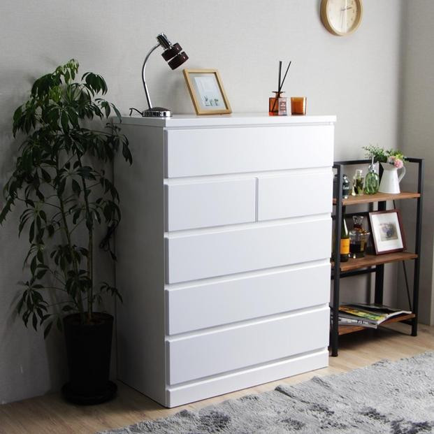 
            【カラー選択可】ハイチェスト 完成品 タンス チェスト 幅90cm 90幅 5段 衣類収納 木製 CRCH-01-90H-Z
          