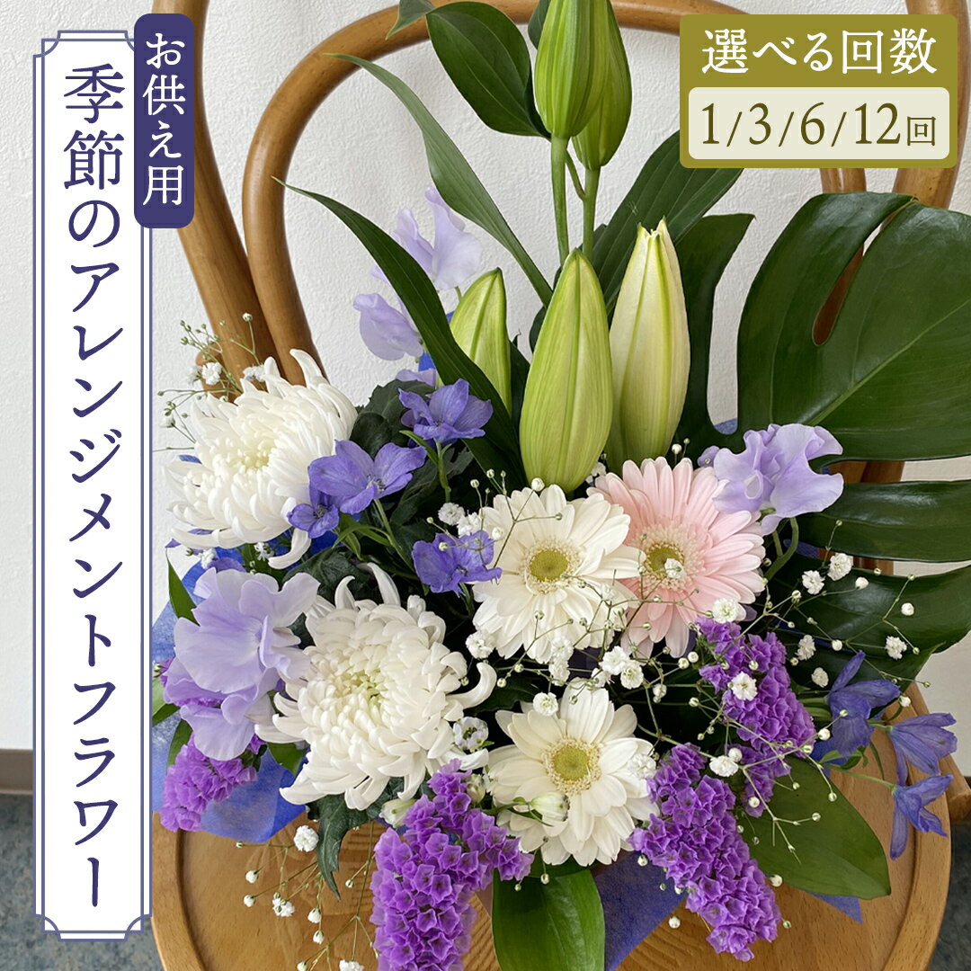 【ふるさと納税】 ＼ 選べるお届け回数 ／【配送日指定可】 季節の お供え用 アレンジメント フラワー　1回 ・3ヶ月・6ヶ月・12ヶ月 定期便 仏花 お盆 お供え お悔やみ 仏事 法事 命日 お盆 秋彼岸 春彼岸 正月 生花 フラワーアレンジメント