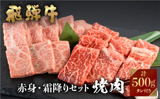 
飛騨牛 牛肉 焼肉 赤身 霜降り 食べ比べ 250g×2種 500g A4等級以上バーベキュー BBQ のし対応 お祝い ギフト JA 20000円 [S340]
