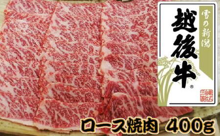 【雪の新潟 越後牛(えちごぎゅう)】ロース焼肉 計400g(200g×2パック) ※冷凍 ブランド牛 焼肉 三国 | 越後牛 小千谷産 国産牛 新潟県産 ロース 高級和牛 霜降り牛肉 ギフト 贈答 お