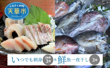 S059-005A_いつでも刺身 3魚種 3枚＆鮮魚一夜干し 3枚セット