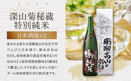 【大容量セット】 秋限定辛口純米酒「ひやおろし」とスッキリ辛口の地酒セット(1800ml×3種）| 辛口 熟成酒 純米酒 特別純米酒 本醸造 深山菊 甚五郎 秋限定 地酒 飲み比べ 飛騨 高山 有限会