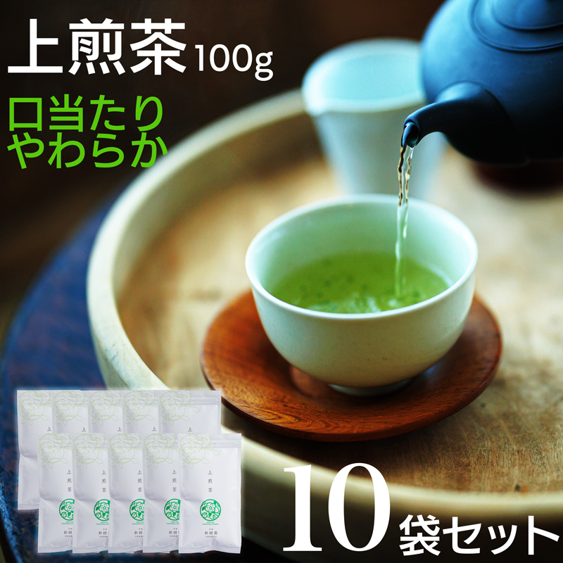 宮崎日本茶専門店 上煎茶100g 10本セット お茶 緑茶 ギフト お取り寄せ【D140】