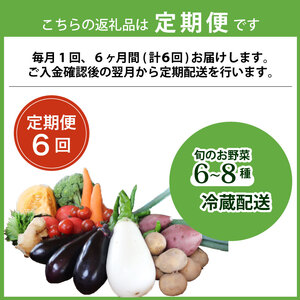 【定期便6回】【産地直送】旬のお野菜詰め合わせ 6～8種類 ( 京野菜 野菜 お野菜 やさい セット 野菜セット 詰め合わせ 詰め合わせセット 季節 旬 旬野菜 産地直送 栄養 安心 新鮮 おすすめ 