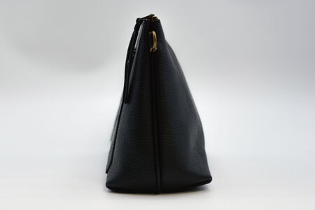 益子の革工房maharoのショルダーポーチ　ワイド（L）ブラック｜栃木県 益子町 ふるさと納税 ショルダーポーチ ワイド 牛革 手作り（AX137）