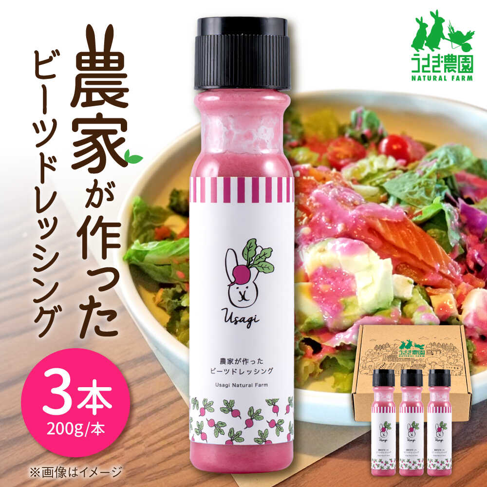 【ふるさと納税】農家が作ったビーツドレッシング 3本セット ギフトボックス入り【うさぎ農園】[AYDJ015]