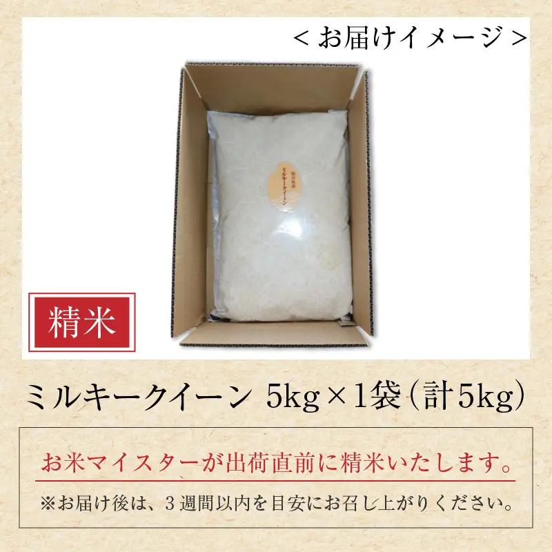 【令和7年産】ミルキークイーン 5kg 精米《お米マイスターが発送直前に精米！》／ 福井県産 ブランド米 ご飯 白米 新鮮 [aw064-a023]