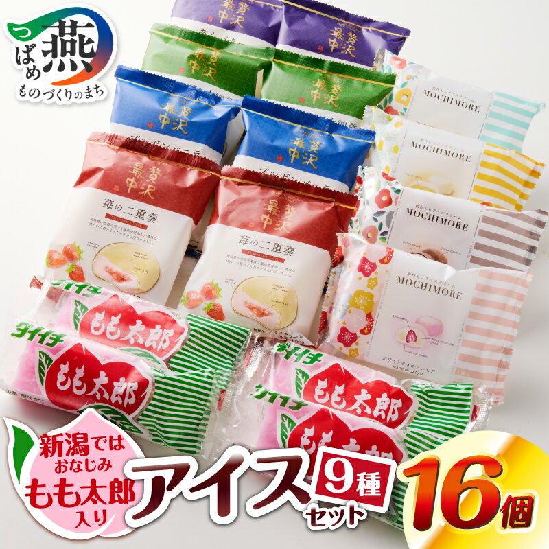 【ふるさと納税】 もも太郎入りアイス詰め合わせ アイス 9種 計16個 もも太郎 贅沢最中 MOCHIMORE アイスクリーム 食べ比べ 詰め合わせ アソート セット スイーツ デザート ダイイチ 第一食品 新潟県 燕市 燕三条
