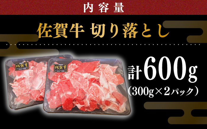 佐賀牛 こま切れ600g（300g×2パック）【川崎畜産】 [IAX030]