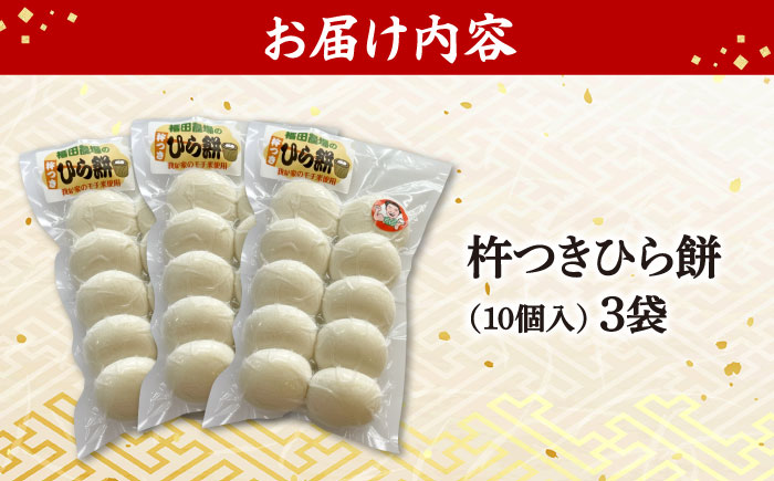 【先行予約】＜12月25日～年内順次発送＞ 杵つき餅 ひら餅 10個×3 お餅 杵つき 餅 おせち モチ 雑煮 広島 三次市 / 福田農場 [APBM014]