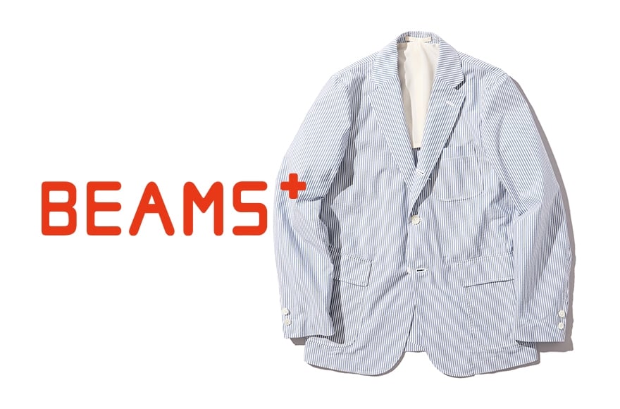 
            【ふるさとチョイス限定】【先行予約】BEAMS PLUS　3ボタン ジャケット シアサッカー ブルーストライプ 【 選べる サイズ】 ｜ おしゃれ ジャケット 上着 北海道 札幌市
          