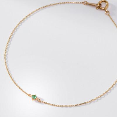 ふるさと納税 大津市 【K10 エメラルドブレスレット】5月誕生石 毎日輝く 天然石ジュエリー 10金 イエローゴールド |  | 02