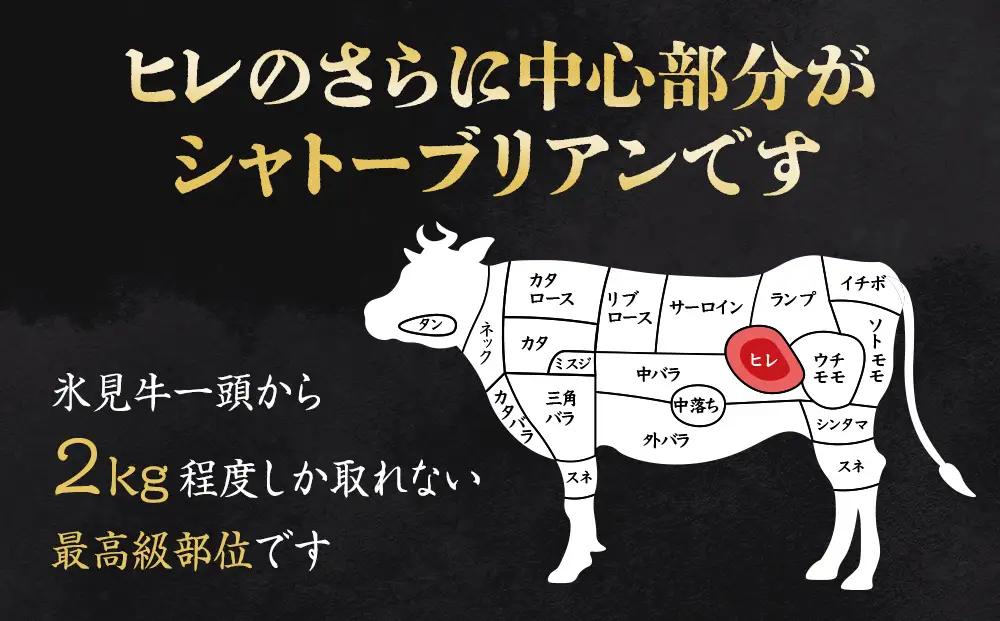 氷見牛 シャトーブリアン 500g | シャトーブリアン 牛肉 ステーキ 国産 黒毛和牛 氷見 サイコロステーキ 稀少 牛肉 シャトーブリアン 