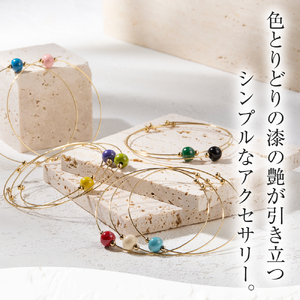 輪島でうまれた うるしのブレスレット すい（緑） wa110-020