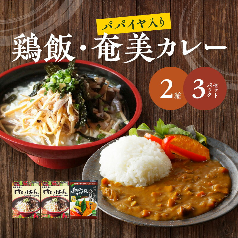 【ふるさと納税】鶏飯 パパイヤ入り奄美カレー セット カレー レトルト 総菜 惣菜 島料理 伝統料理 ソウルフード おもてなし料理 パパイヤ ごはん 手軽 時短 三環舎 鹿児島 奄美市 おすすめ ランキング プレゼント ギフト