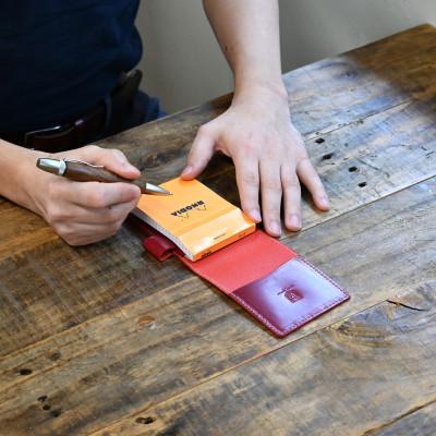 ふるさと納税 長浜市 本革ロディアNo.11サイズ用メモカバー【ルージュ(赤色)】 |  | 01