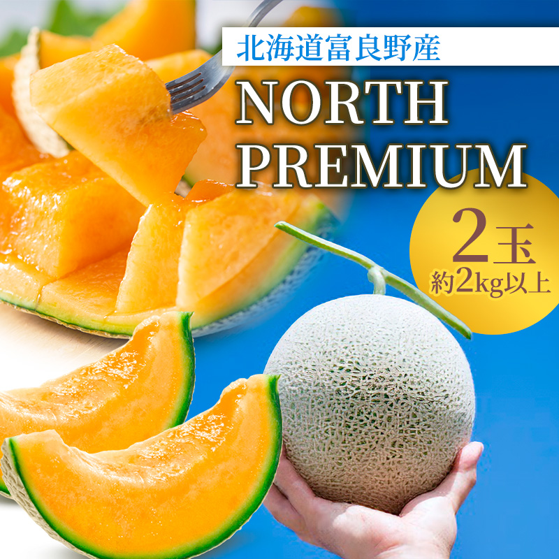 【2026年6月発送】富良野 メロン『NORTH PREMIUM』2玉 計約4kg以上 フルーツ 果物