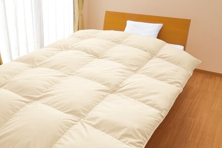 抗菌防臭加工付き羽毛使用　羽毛掛けふとん　ホワイトグースダウン93％　シングル [寝具 掛け布団 布団 ケントハウス]  生成り