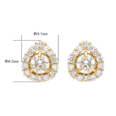 ふるさと納税 甲府市 K18 ドロップデザインダイヤピアス 0.34ct 43-5417 |  | 01