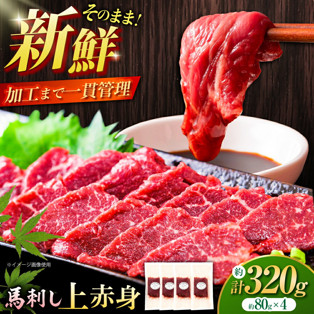 【ふるさと納税】フジチク ふじ 馬刺し 上赤身 4個 ( 約80g × 4個 ) セット 計約320g / 専用醤油付き 生姜付き おすすめ 熊本県 熊本 馬刺 赤身 国産 ふじ馬刺し 赤身馬刺し 冷凍 送料無料【株式会社フジチク】[BHAD002]