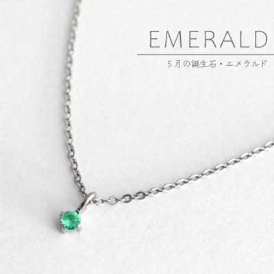 ふるさと納税 弥彦村 純チタンエメラルドの一粒石ペンダント 誕生石 ネックレス 変色しにくい ギフト 新潟県 弥彦村