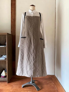 エプロン つぼみエプロン　モカ（リネン） 35-041