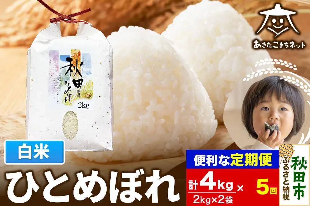 《定期便5ヶ月》ひとめぼれ 4kg(2kg×2袋)【白米】 秋田市産