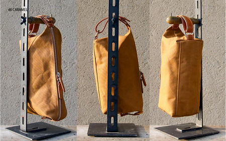 木の庄帆布 BOX POUCH ボックスポーチ　k-khg-bxp01t（C/＃48 CARAMEL / キャメル）