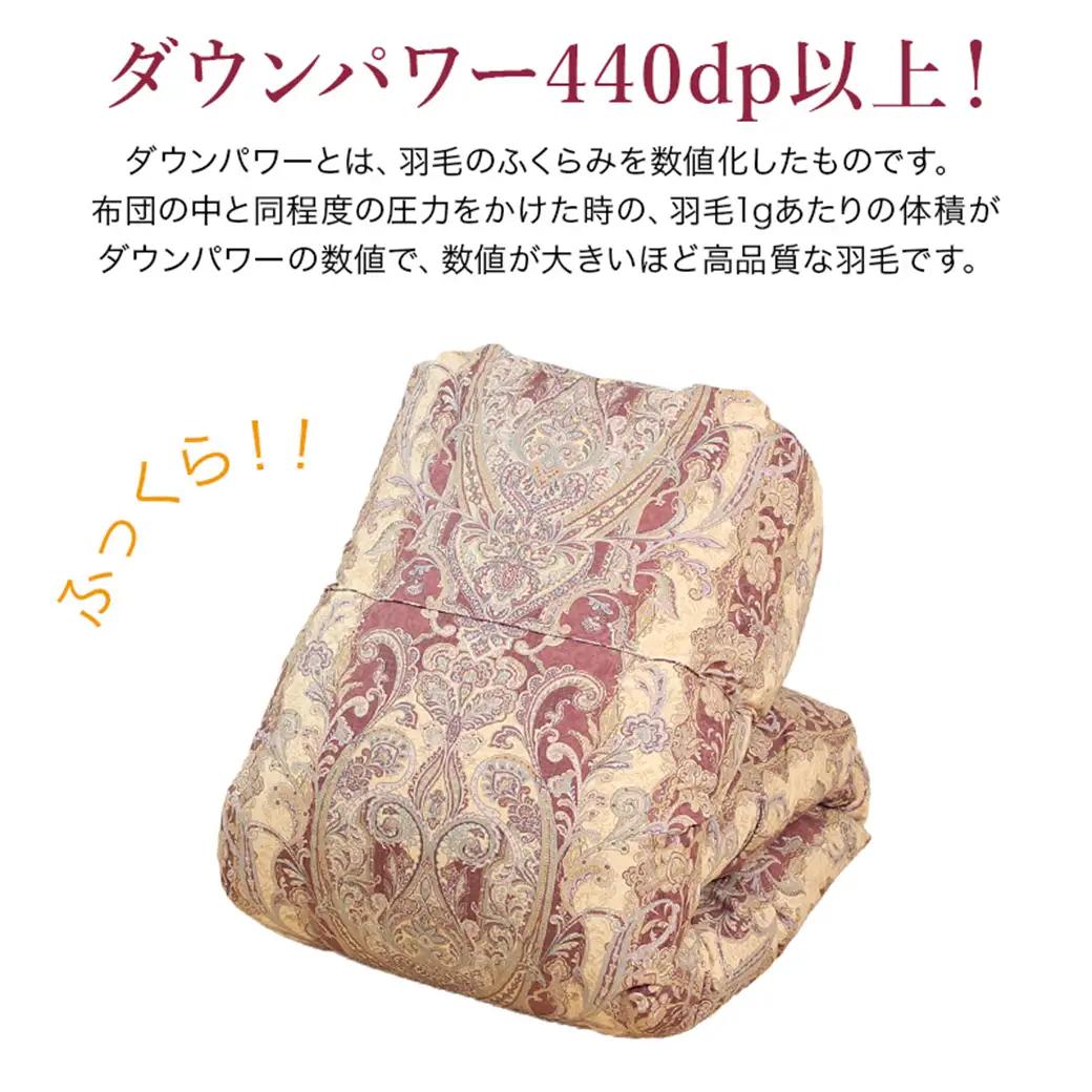 【柄ブルー】片寄らない羽毛掛ふとん ホワイトグース95% プレミアムゴールドラベル【SDL】〔MD-J203-bl〕_(都城市) 日本製 羽毛 掛ふとん ふわふわ プレミアムゴールドラベル セミダブル