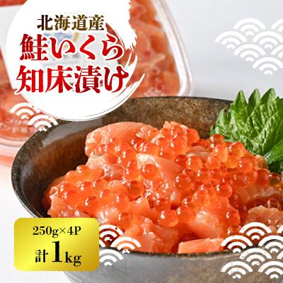 ふるさと納税 斜里町 【一度で二度おいしい】鮭といくらの知床漬け(250g)×4パック
