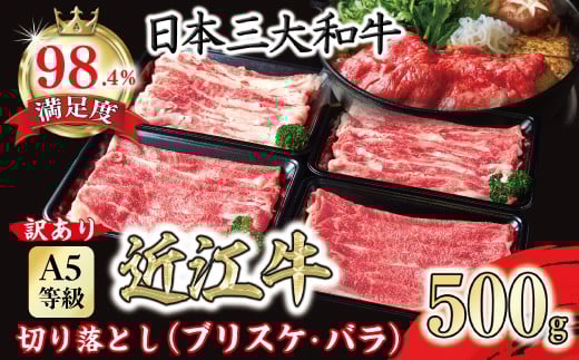 
            【訳あり】A5 近江牛切り落としスライス 食べ比べ ブリスケ＆バラ 500g【FO33U ( わけあり 切り落し スライス バラ ブリスケ コウネ 和牛 ブランド牛 ごはんのお供 牛肉 和牛 惣菜 おかず 炒め物 焼き肉 焼肉 切落し 小分け パック 贈り物 ギフト 国産 滋賀県 近江八幡市 神戸牛 松阪牛 に並ぶ 日本三大和牛 ふるさと納税 )
          